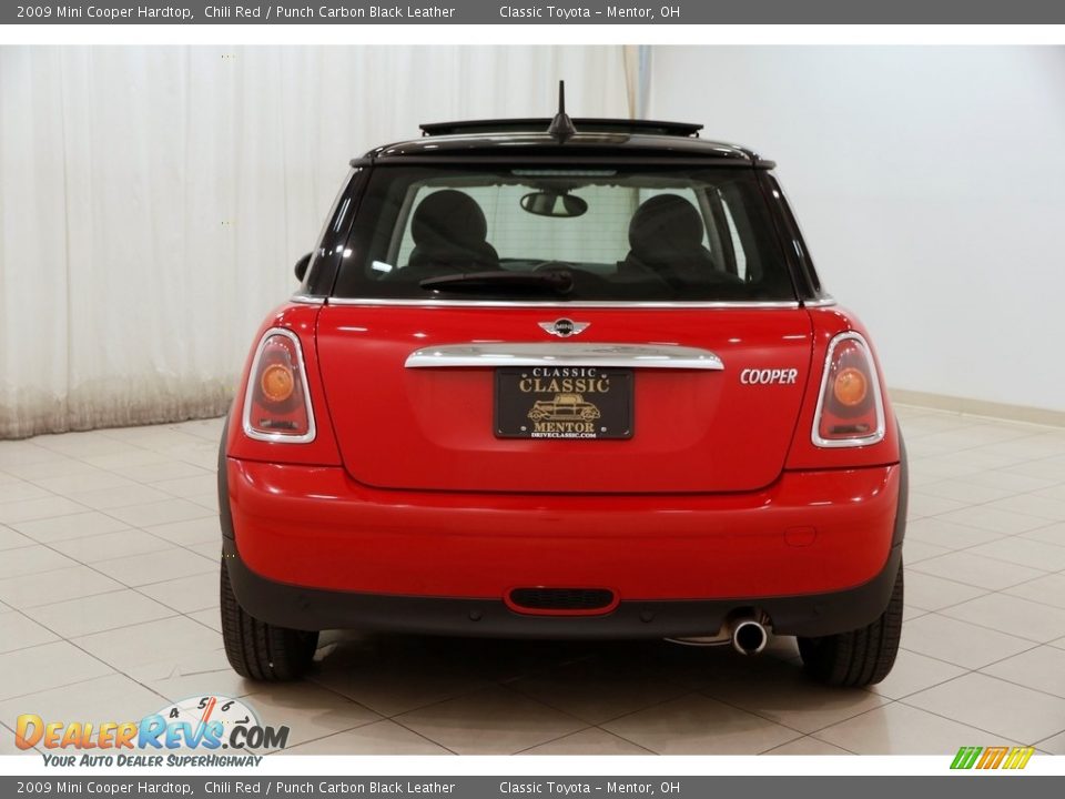 2009 Mini Cooper Hardtop Chili Red / Punch Carbon Black Leather Photo #14