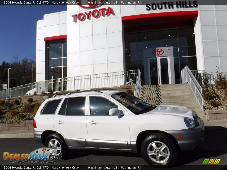 2004 Hyundai Santa Fe GLS 4WD Nordic White / Gray Photo #2