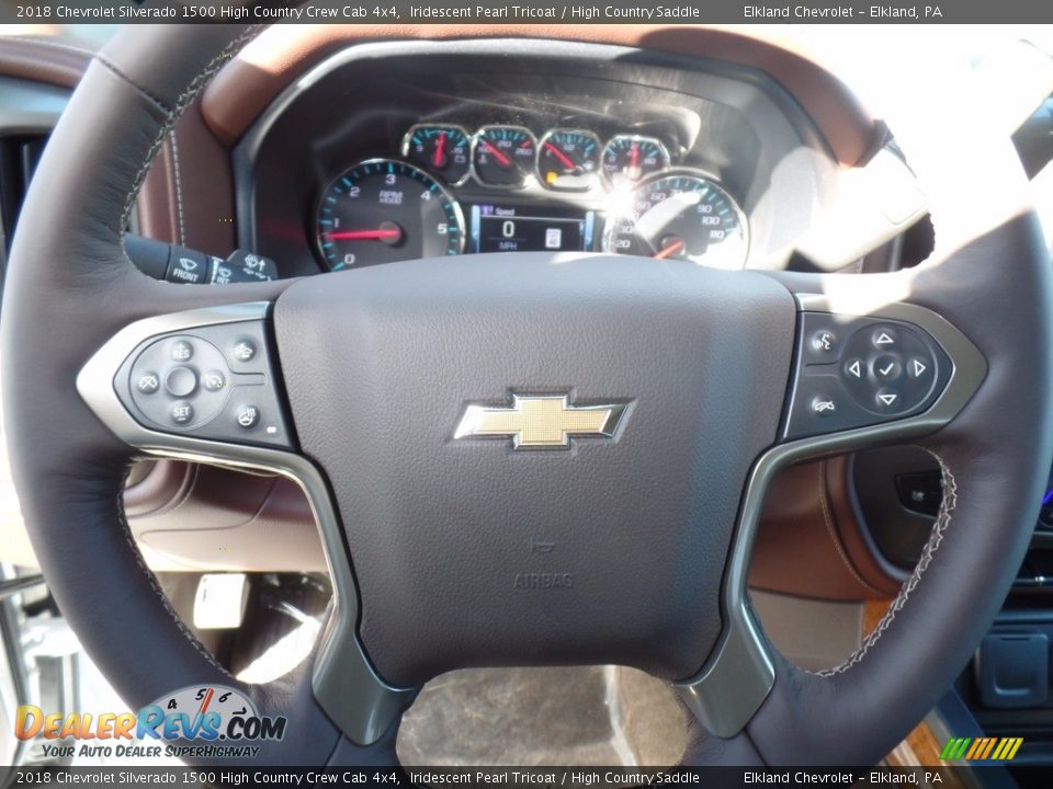 2018 Chevrolet Silverado 1500 High Country Crew Cab 4x4 Iridescent Pearl Tricoat / High Country Saddle Photo #23