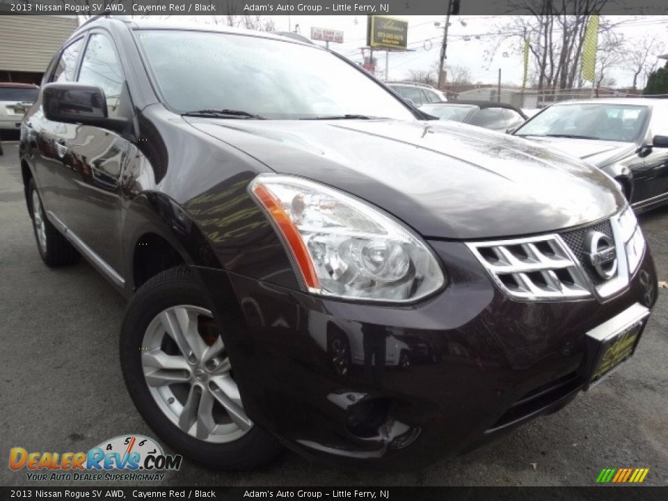 2013 Nissan Rogue SV AWD Cayenne Red / Black Photo #1