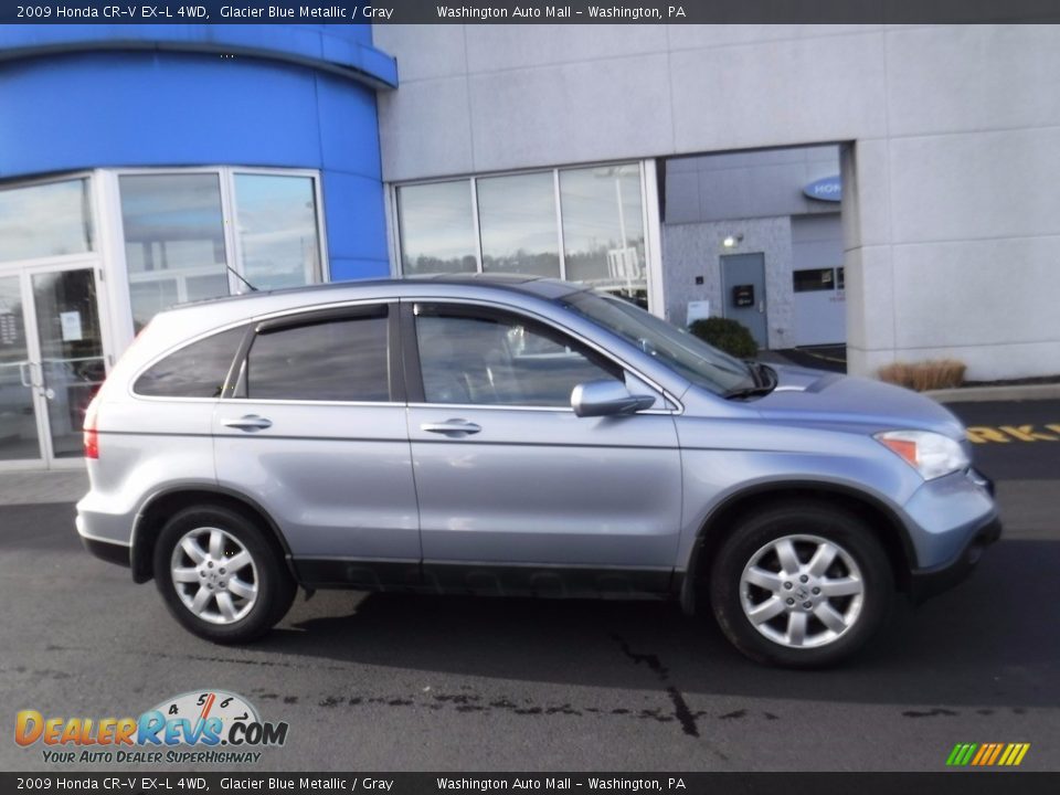 2009 Honda CR-V EX-L 4WD Glacier Blue Metallic / Gray Photo #2