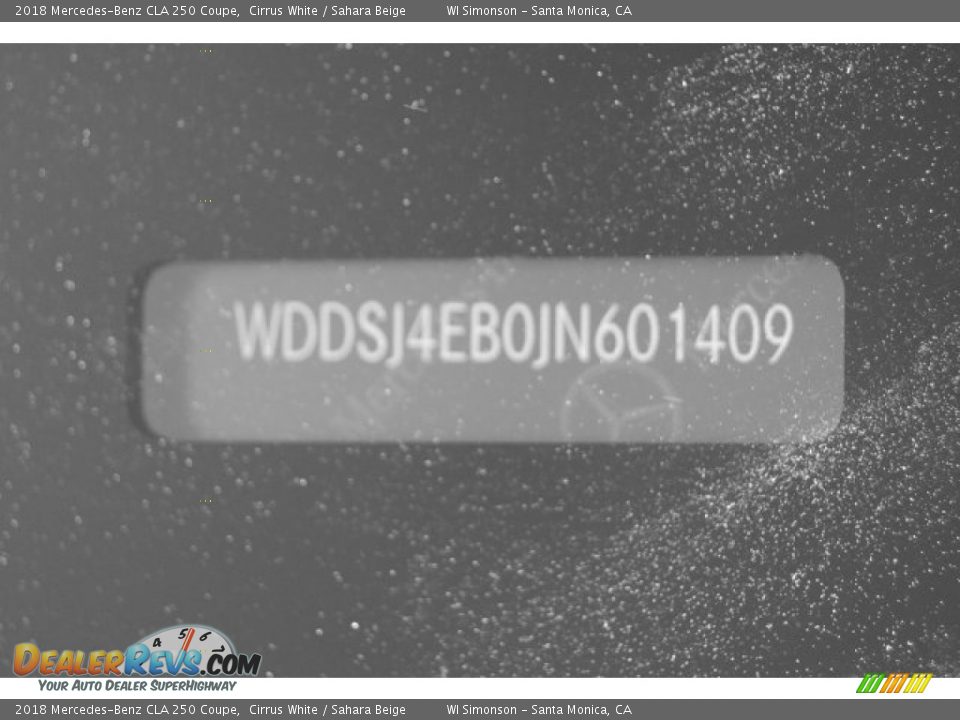 2018 Mercedes-Benz CLA 250 Coupe Cirrus White / Sahara Beige Photo #10