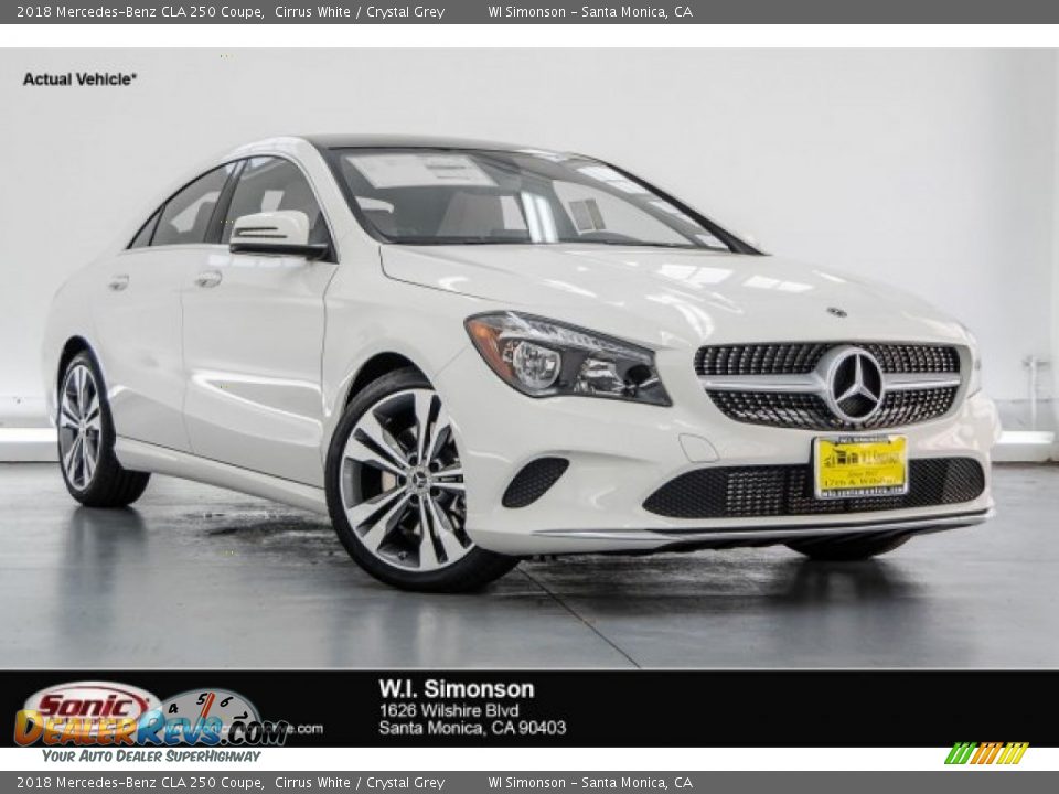 2018 Mercedes-Benz CLA 250 Coupe Cirrus White / Crystal Grey Photo #1
