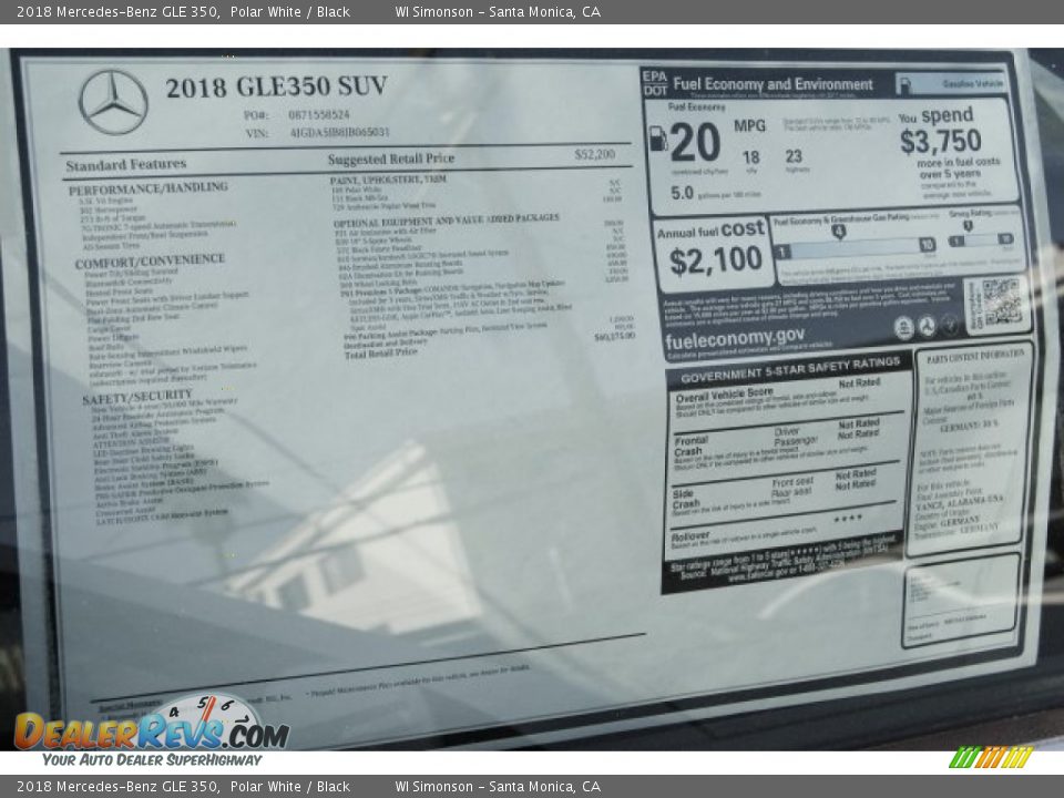 2018 Mercedes-Benz GLE 350 Polar White / Black Photo #11