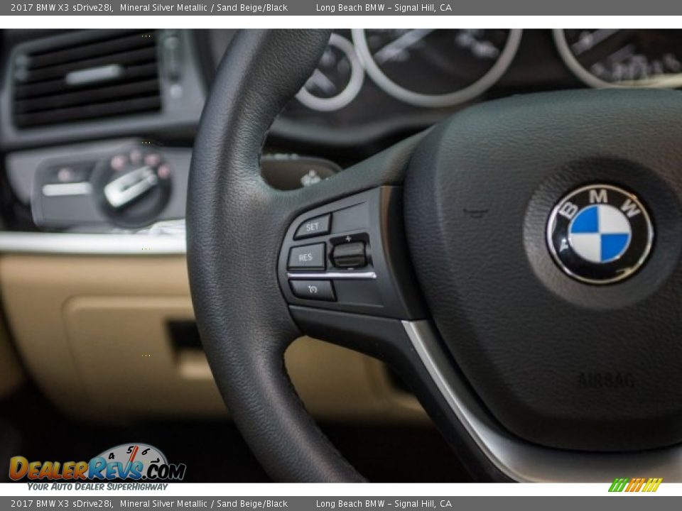2017 BMW X3 sDrive28i Mineral Silver Metallic / Sand Beige/Black Photo #13