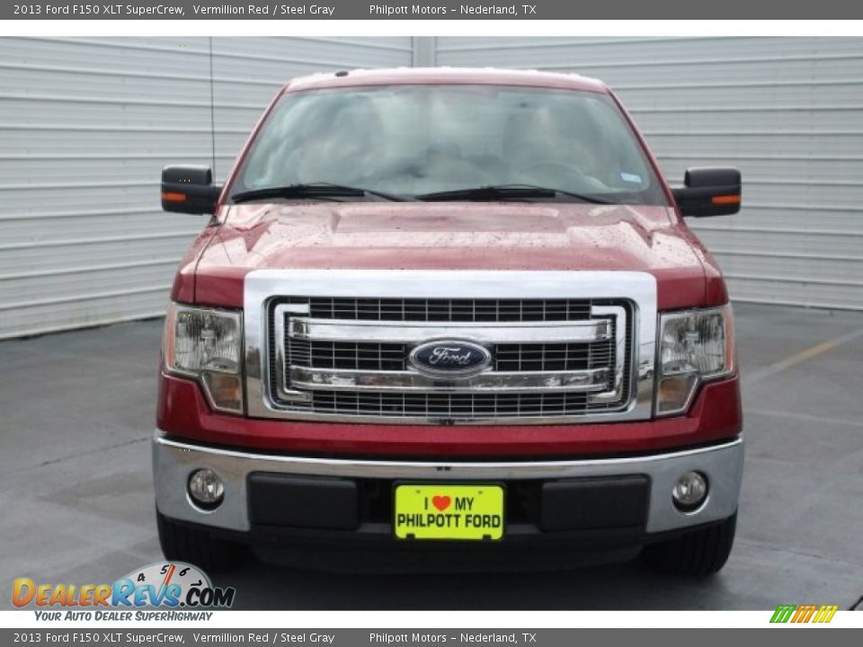 2013 Ford F150 XLT SuperCrew Vermillion Red / Steel Gray Photo #2
