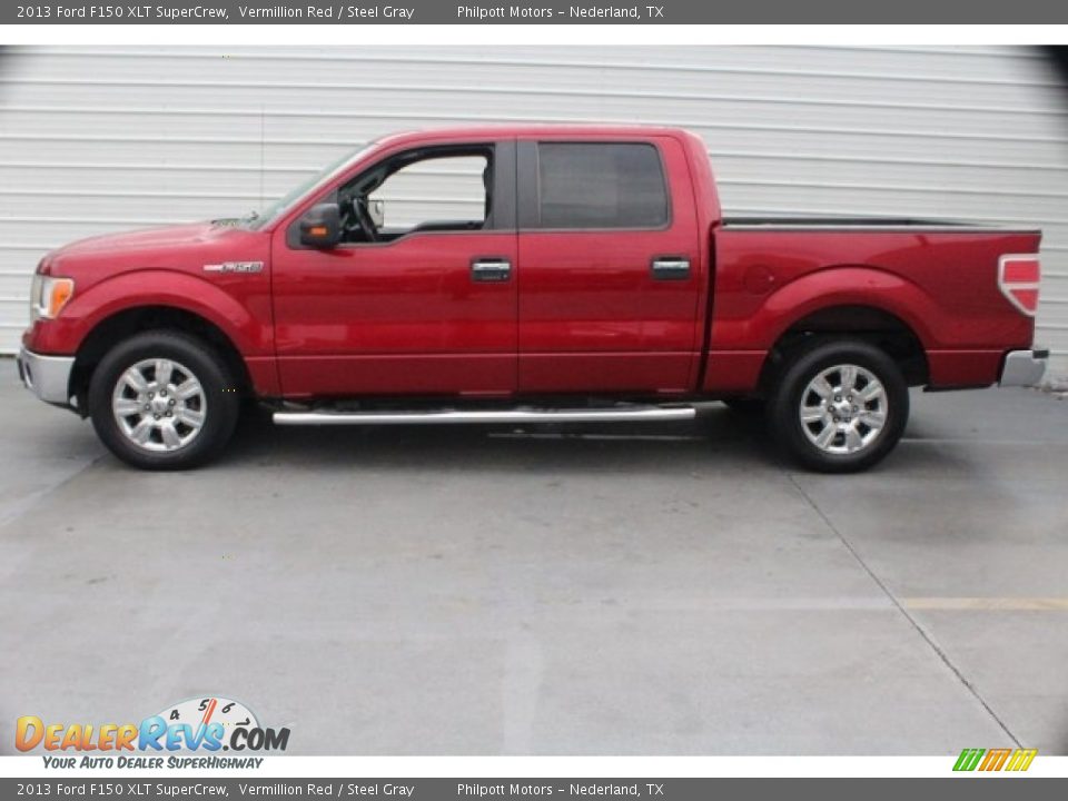 2013 Ford F150 XLT SuperCrew Vermillion Red / Steel Gray Photo #8