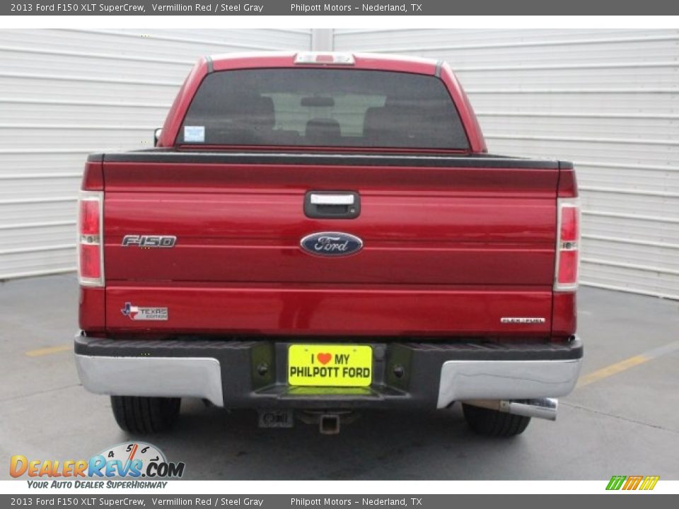 2013 Ford F150 XLT SuperCrew Vermillion Red / Steel Gray Photo #10