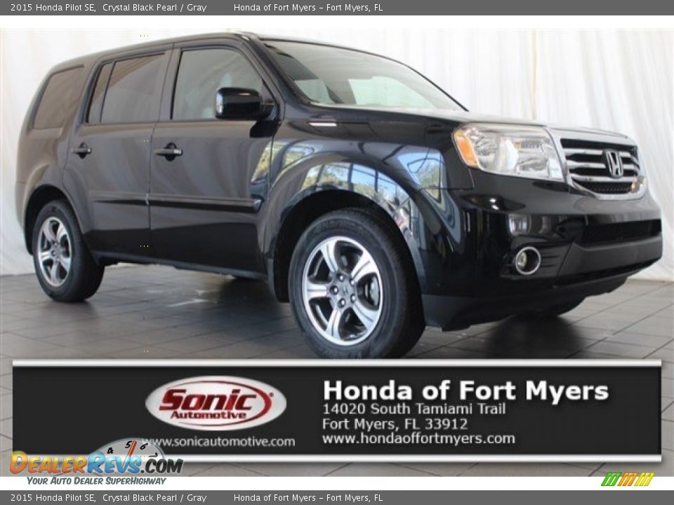 2015 Honda Pilot SE Crystal Black Pearl / Gray Photo #1