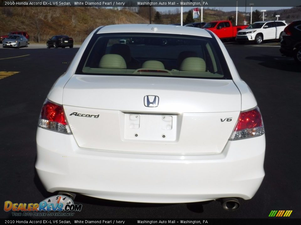 2010 Honda Accord EX-L V6 Sedan White Diamond Pearl / Ivory Photo #9