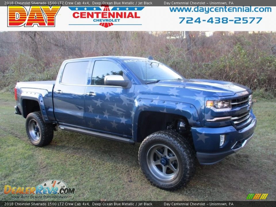 2018 Chevrolet Silverado 1500 LTZ Crew Cab 4x4 Deep Ocean Blue Metallic / Jet Black Photo #1