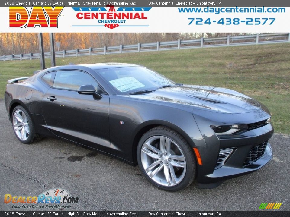 2018 Chevrolet Camaro SS Coupe Nightfall Gray Metallic / Adrenaline Red Photo #1