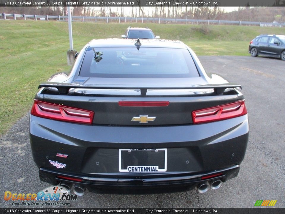 2018 Chevrolet Camaro SS Coupe Nightfall Gray Metallic / Adrenaline Red Photo #3