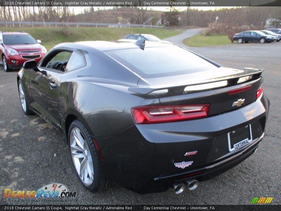 2018 Chevrolet Camaro SS Coupe Nightfall Gray Metallic / Adrenaline Red Photo #9