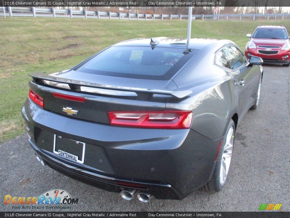 2018 Chevrolet Camaro SS Coupe Nightfall Gray Metallic / Adrenaline Red Photo #10