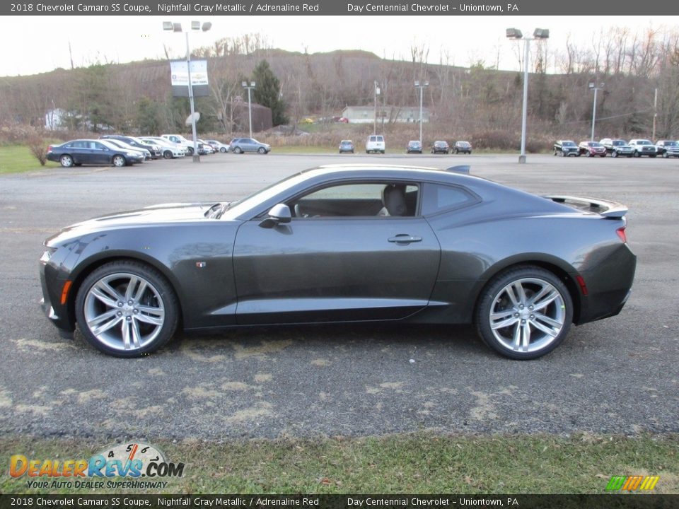 2018 Chevrolet Camaro SS Coupe Nightfall Gray Metallic / Adrenaline Red Photo #11