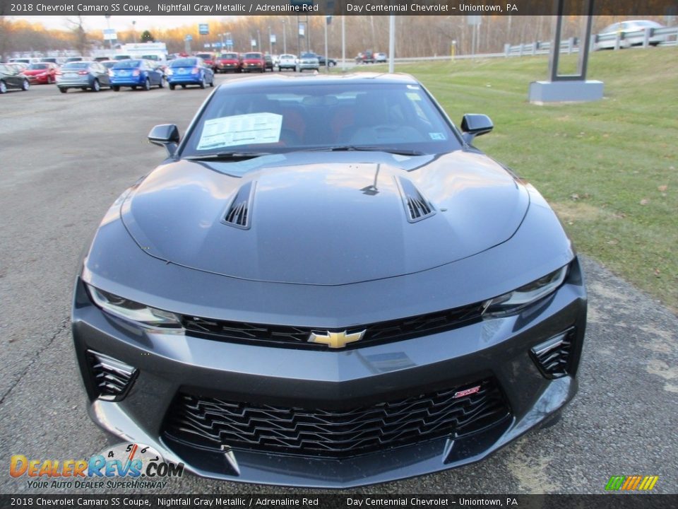 2018 Chevrolet Camaro SS Coupe Nightfall Gray Metallic / Adrenaline Red Photo #13