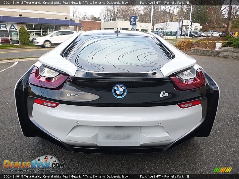 2014 BMW i8 Tera World Crystal White Pearl Metallic / Tera Exclusive Dalbergia Brown Photo #4