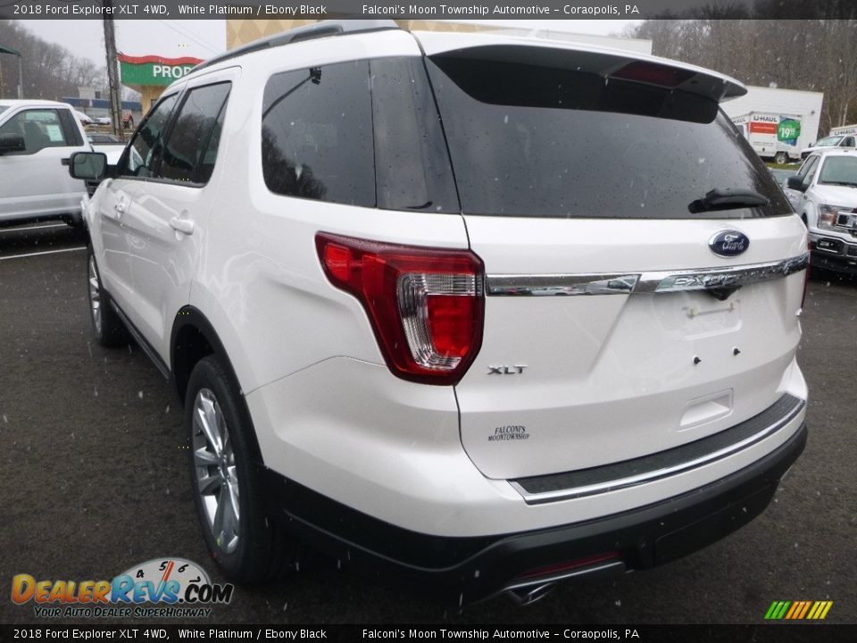 2018 Ford Explorer XLT 4WD White Platinum / Ebony Black Photo #6