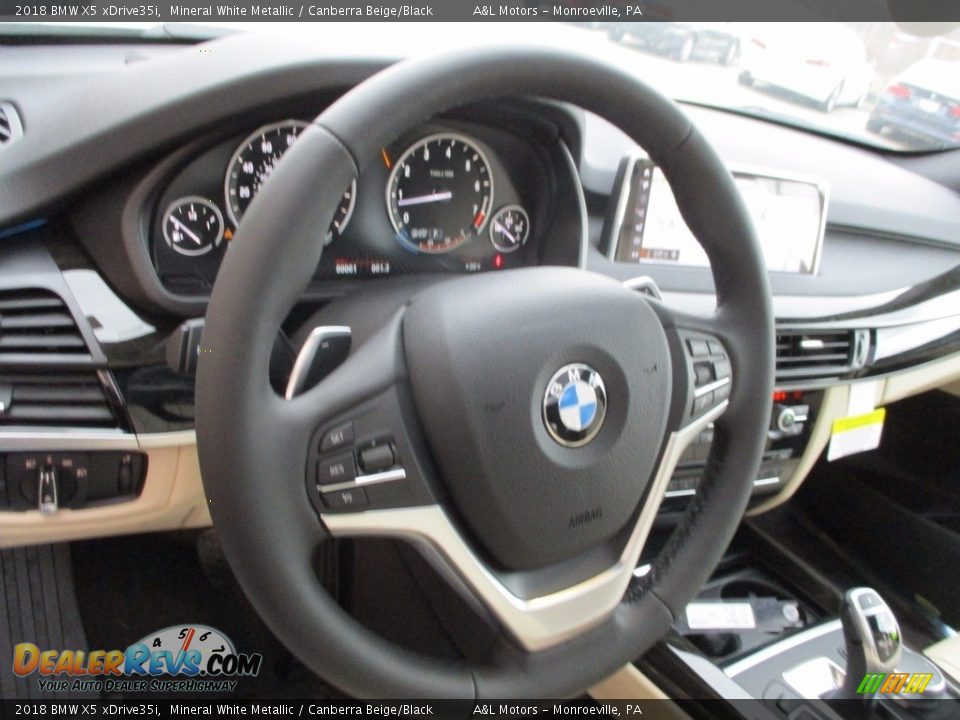 2018 BMW X5 xDrive35i Mineral White Metallic / Canberra Beige/Black Photo #13