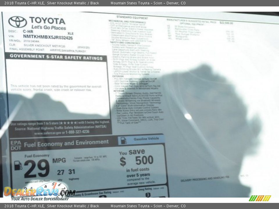 2018 Toyota C-HR XLE Silver Knockout Metallic / Black Photo #10