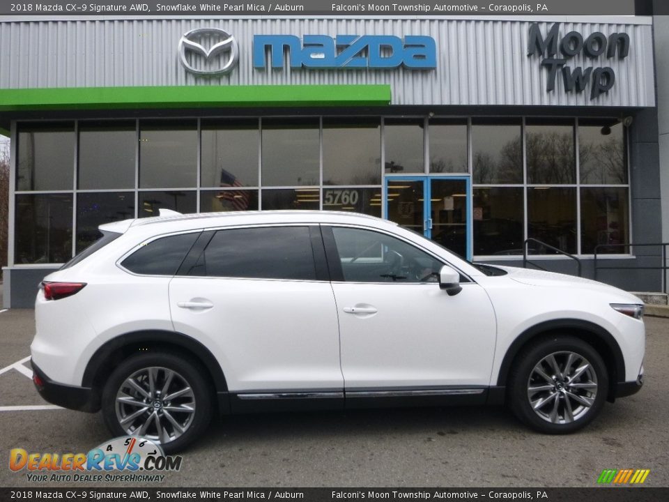 2018 Mazda CX-9 Signature AWD Snowflake White Pearl Mica / Auburn Photo #1