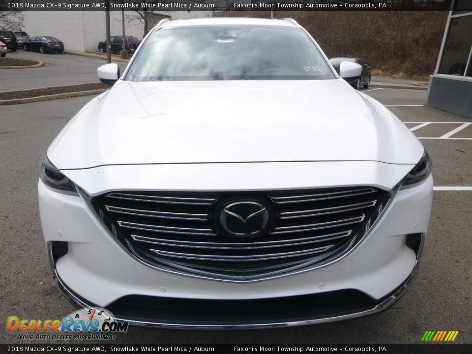 2018 Mazda CX-9 Signature AWD Snowflake White Pearl Mica / Auburn Photo #4