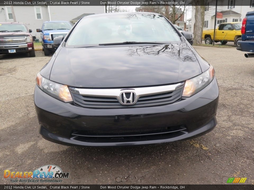 2012 Honda Civic LX Sedan Crystal Black Pearl / Stone Photo #4