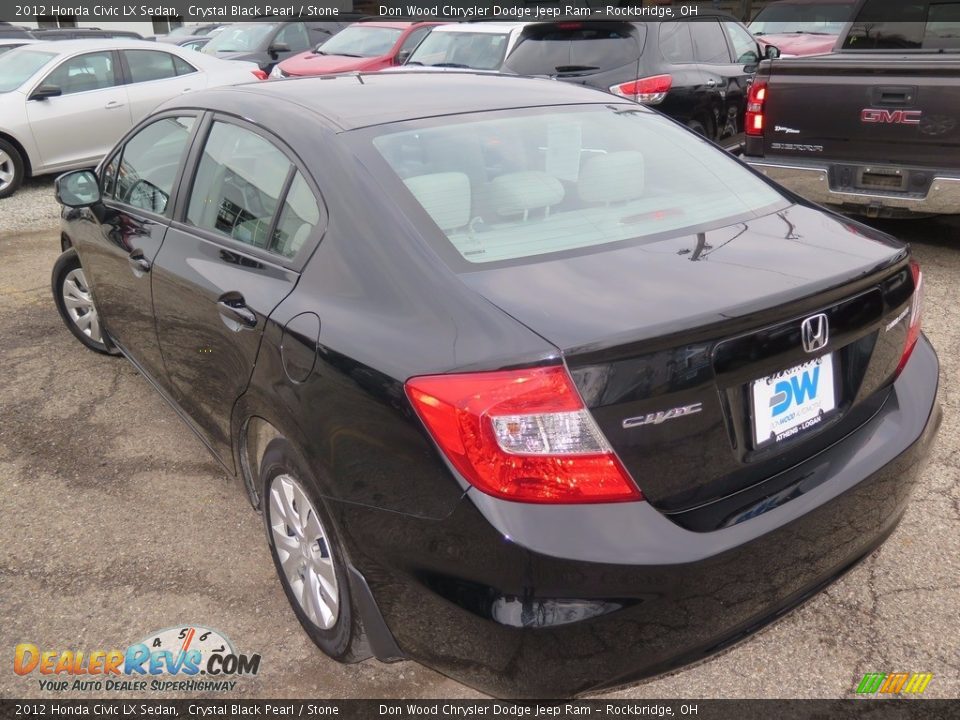 2012 Honda Civic LX Sedan Crystal Black Pearl / Stone Photo #8