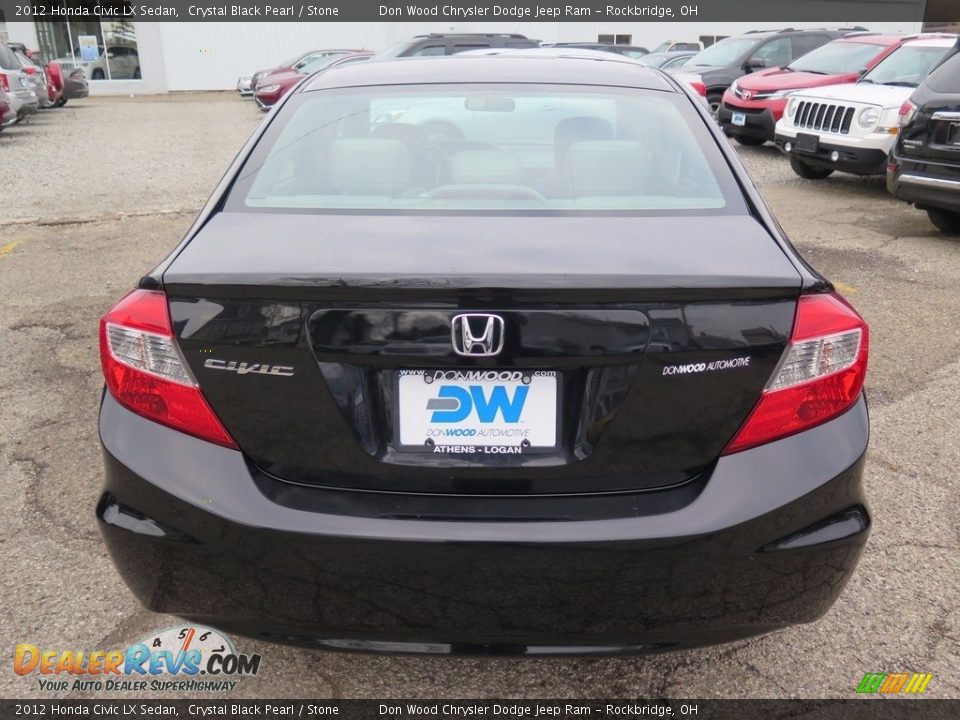 2012 Honda Civic LX Sedan Crystal Black Pearl / Stone Photo #9