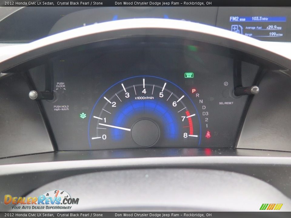 2012 Honda Civic LX Sedan Crystal Black Pearl / Stone Photo #14