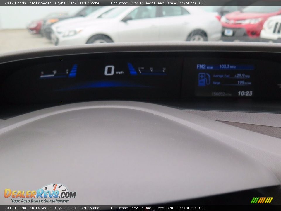 2012 Honda Civic LX Sedan Crystal Black Pearl / Stone Photo #15