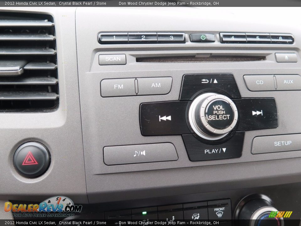 2012 Honda Civic LX Sedan Crystal Black Pearl / Stone Photo #16