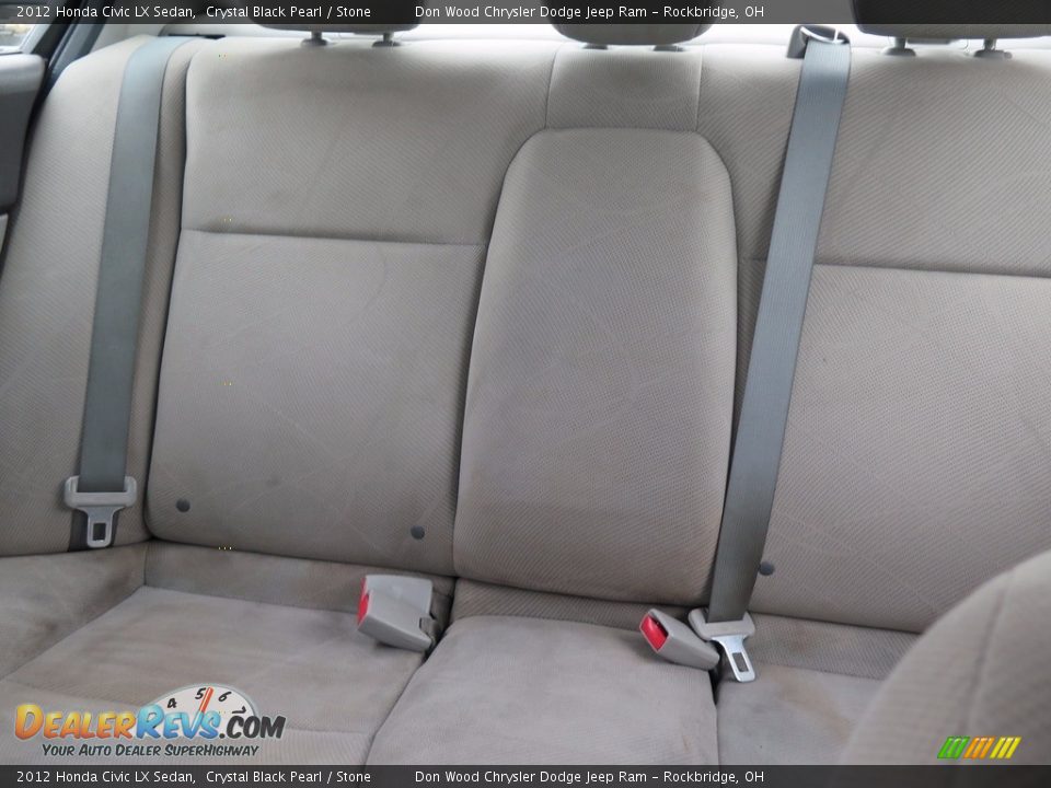 2012 Honda Civic LX Sedan Crystal Black Pearl / Stone Photo #18