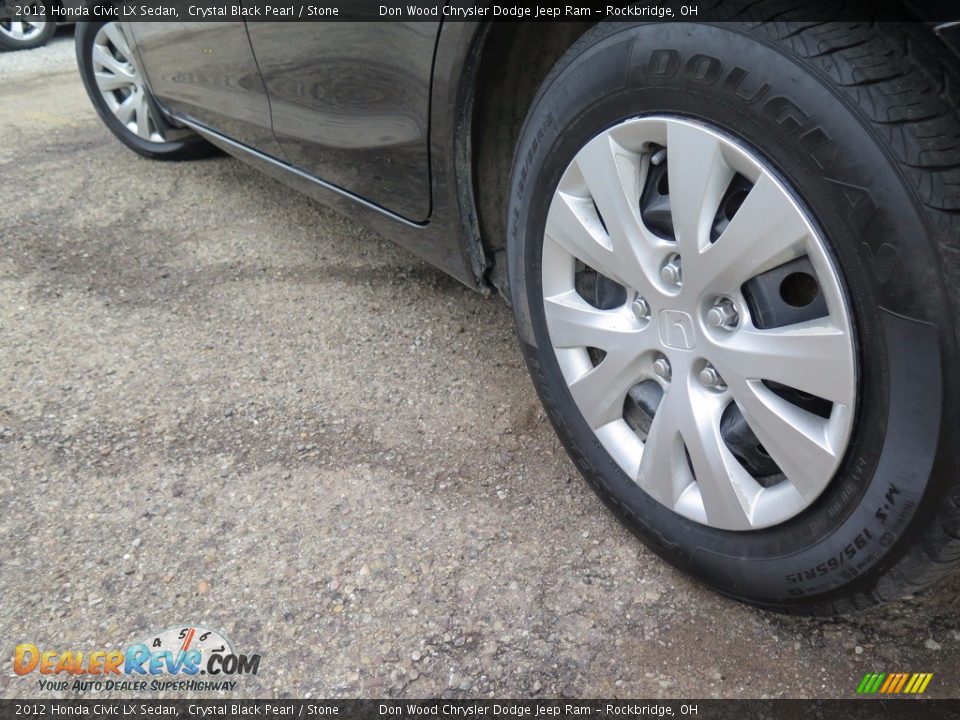 2012 Honda Civic LX Sedan Crystal Black Pearl / Stone Photo #19