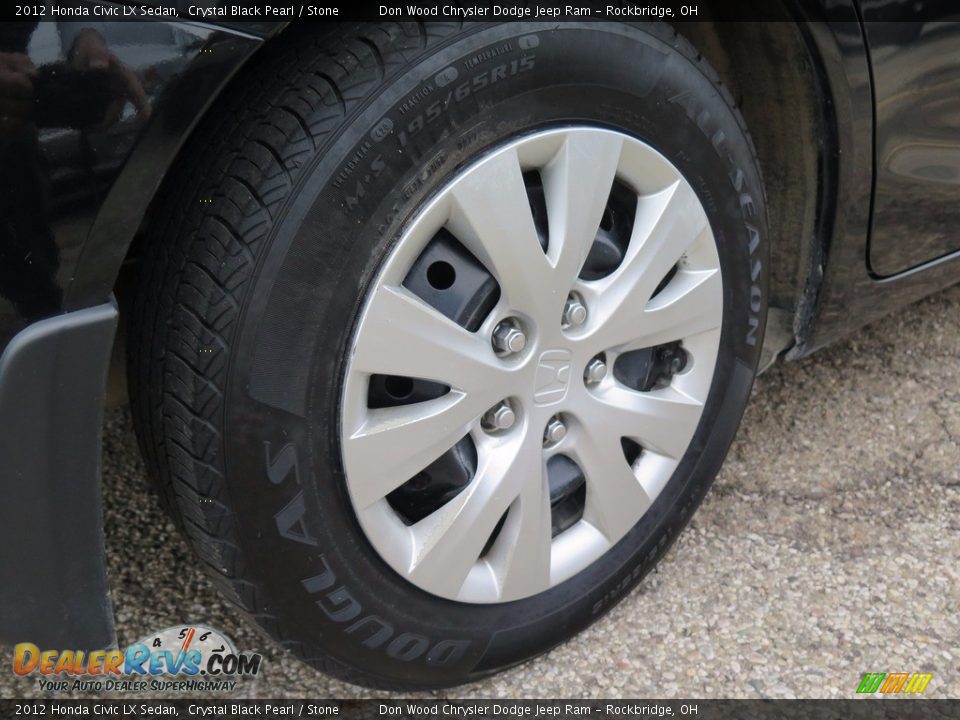 2012 Honda Civic LX Sedan Crystal Black Pearl / Stone Photo #20