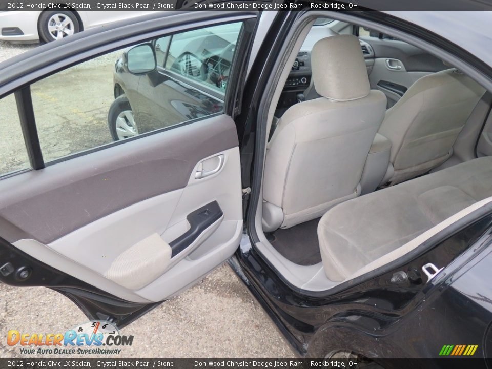 2012 Honda Civic LX Sedan Crystal Black Pearl / Stone Photo #25