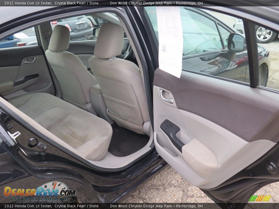 2012 Honda Civic LX Sedan Crystal Black Pearl / Stone Photo #26