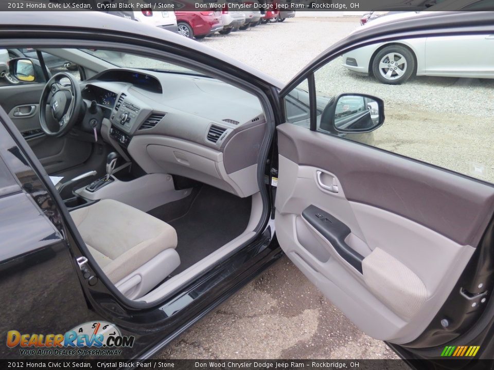 2012 Honda Civic LX Sedan Crystal Black Pearl / Stone Photo #27