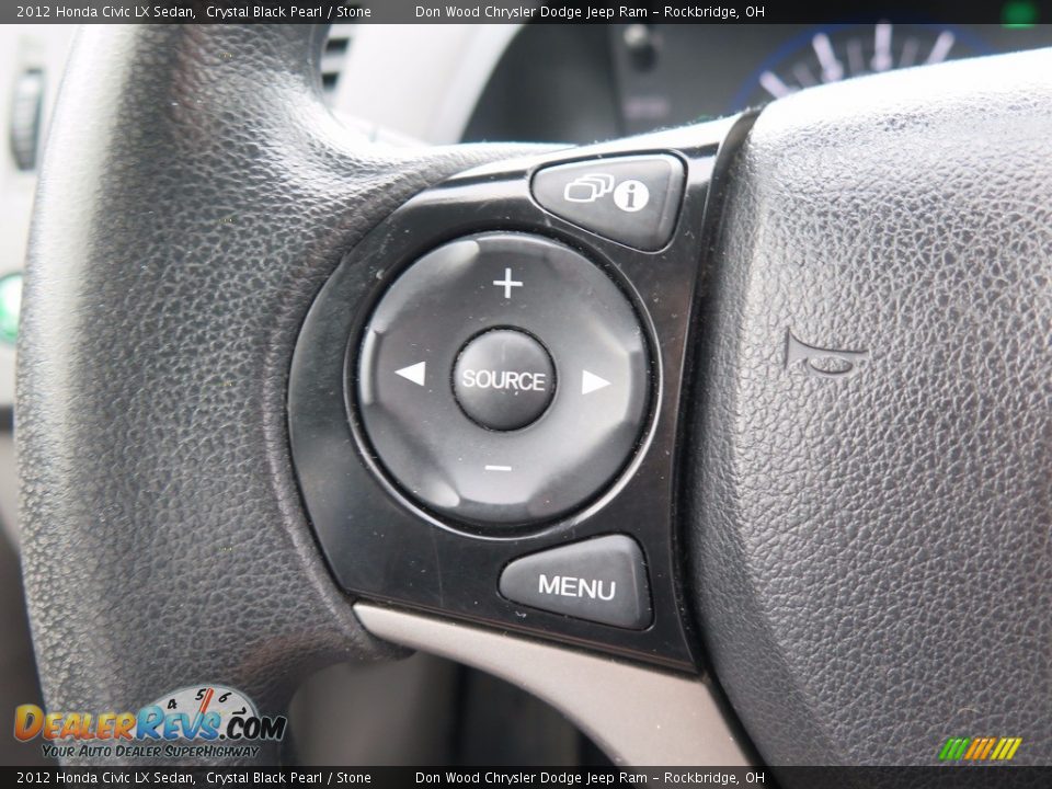 2012 Honda Civic LX Sedan Crystal Black Pearl / Stone Photo #28