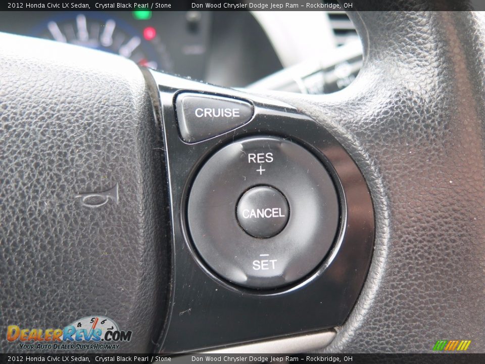 2012 Honda Civic LX Sedan Crystal Black Pearl / Stone Photo #29