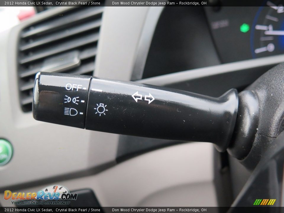 2012 Honda Civic LX Sedan Crystal Black Pearl / Stone Photo #30