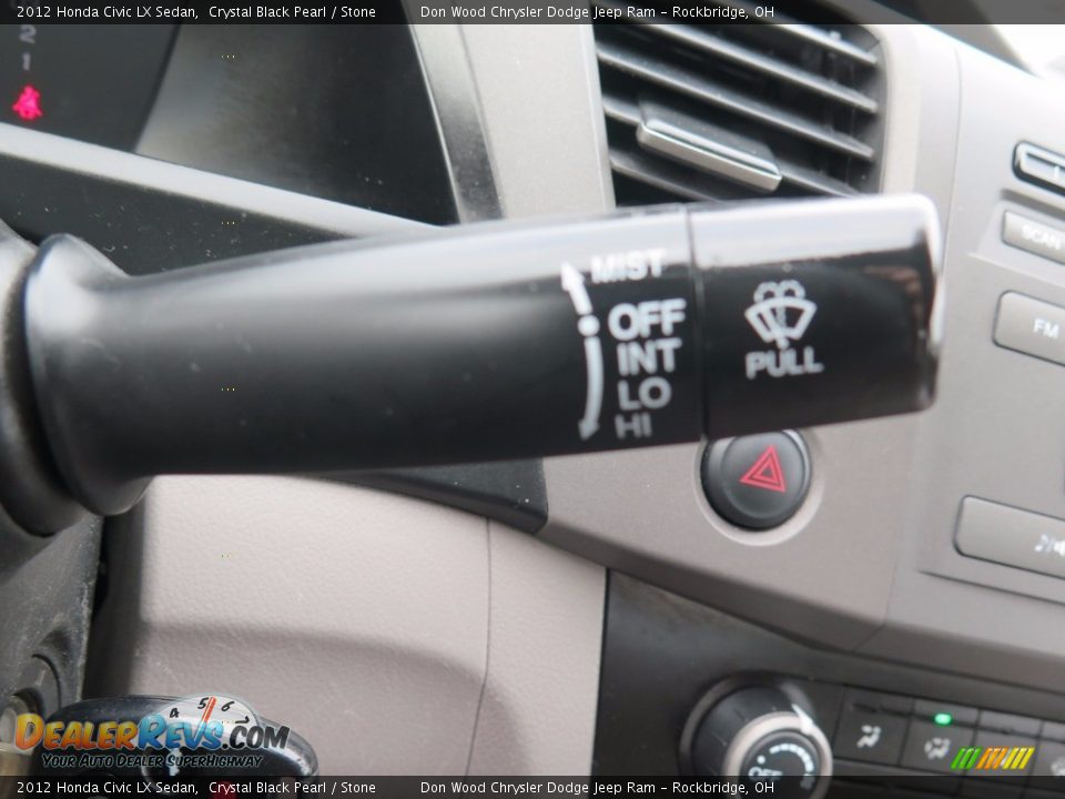 2012 Honda Civic LX Sedan Crystal Black Pearl / Stone Photo #31