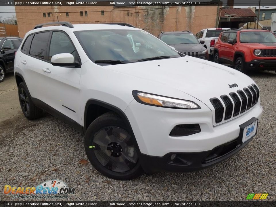 2018 Jeep Cherokee Latitude 4x4 Bright White / Black Photo #1