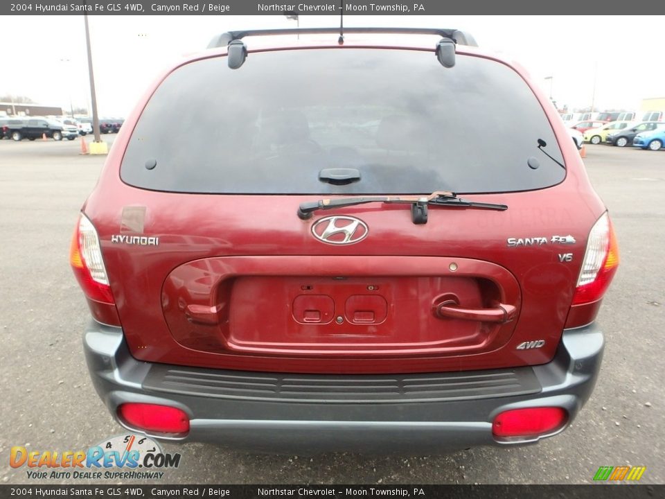2004 Hyundai Santa Fe GLS 4WD Canyon Red / Beige Photo #3