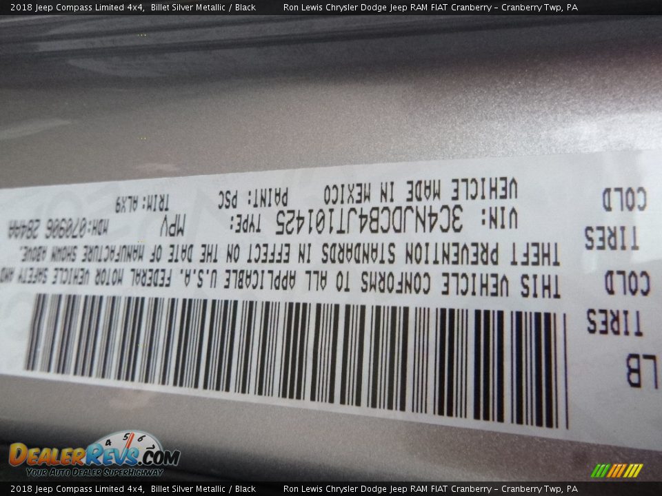 2018 Jeep Compass Limited 4x4 Billet Silver Metallic / Black Photo #15