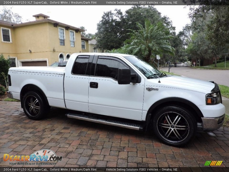 2004 Ford F150 XLT SuperCab Oxford White / Medium/Dark Flint Photo #18