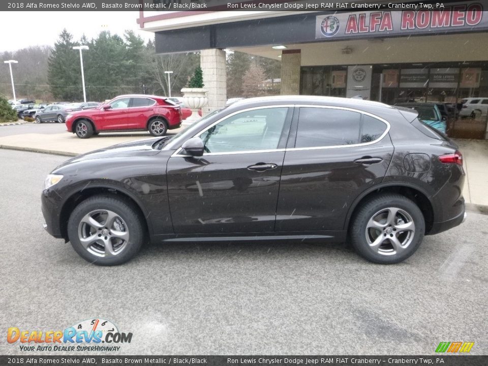 2018 Alfa Romeo Stelvio AWD Basalto Brown Metallic / Black/Black Photo #3