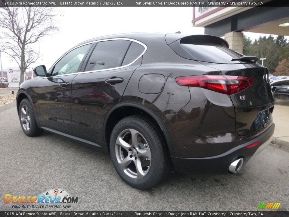 2018 Alfa Romeo Stelvio AWD Basalto Brown Metallic / Black/Black Photo #5