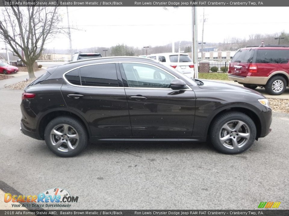 2018 Alfa Romeo Stelvio AWD Basalto Brown Metallic / Black/Black Photo #9